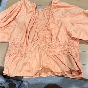 Peach Women's Peplum Top